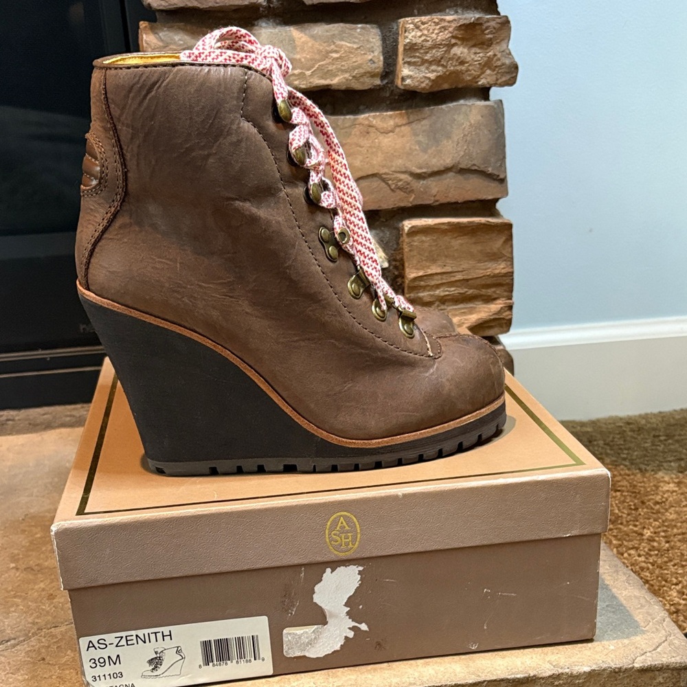 ASH Women's Size 40 (EU) Brown Zenith Wedge Boots NIB